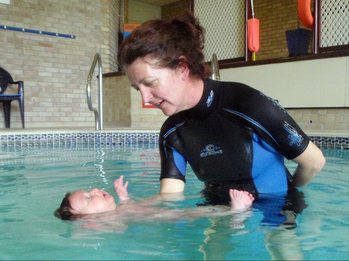 Anne Hawley swimming lesson