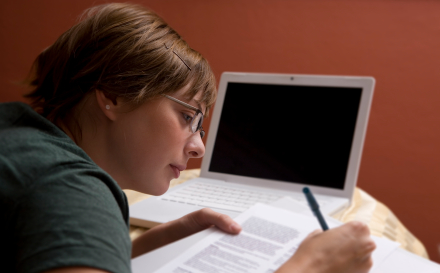 Teen studying 