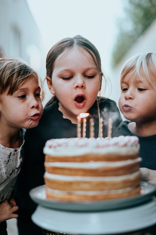 children at outdoor party