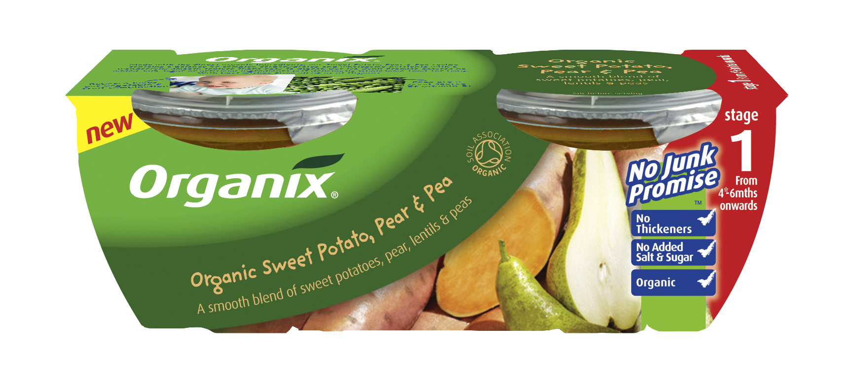 organix: potato pear pea baby food