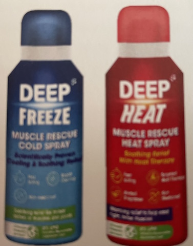 new Deep Heat and Deep Freeze Sprays