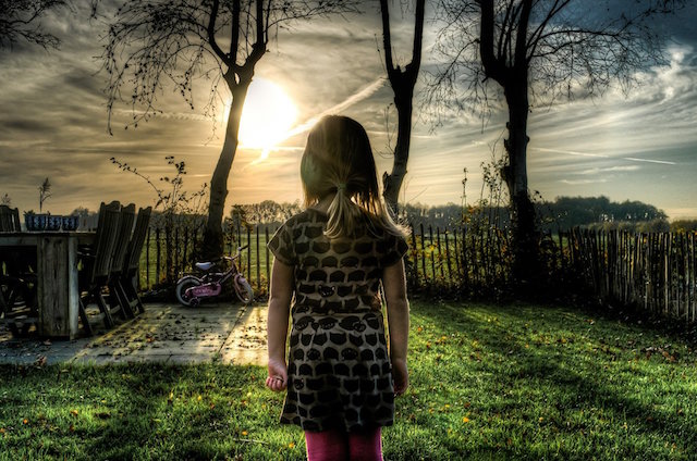 Girl in garden