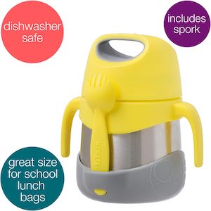 Spoutless Training Rim Cup and Insulated Food Jar with Spork for Toddlers from b.box